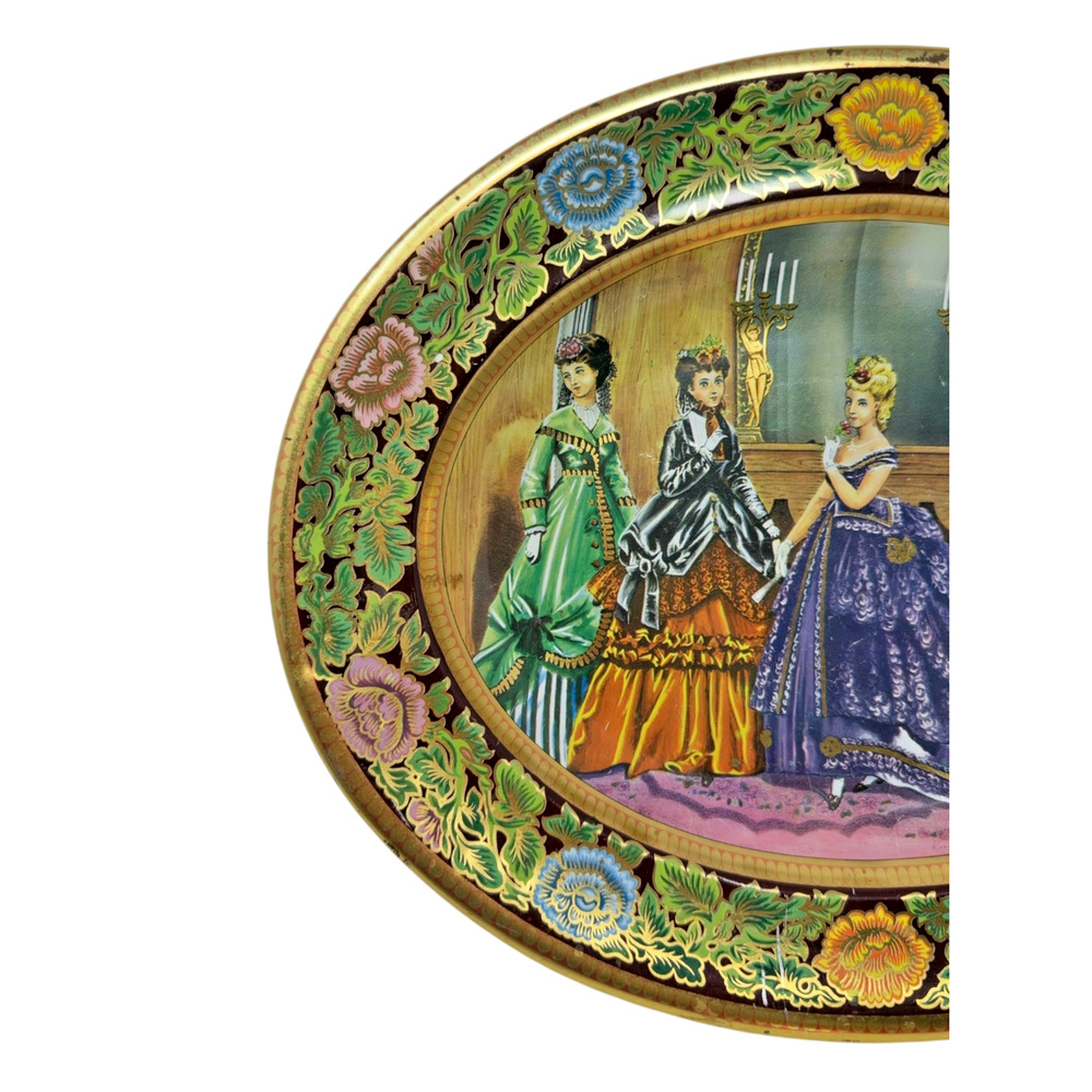 Daher Decorative Ware England Oval Tole Serving Tray Victorian Ladies - Picture 3 of 12
